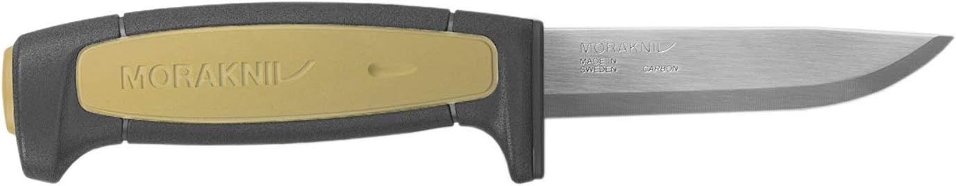 Morakniv Basic 511 schwarz/tan, Freizeitmesser Gürtelmesser mit Carbonstahl-Klinge und Gürtelscheide — Ansicht 4