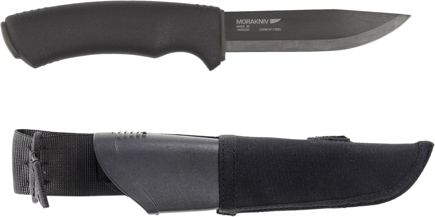 Morakniv Bushcraft Tactical, Sandvik-Stahl, Gummigriff, Kunststoffscheide, Molle Kompatibel Gürtelmesser
