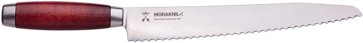 Morakniv Classic 1891" Bread Knife Brotmesser , 12C27 Sandvik Klingenstahl , Wellenschliff , Griff: Birken Holz , scharfes Messer für Outdoor Liebhaber, Abenteuer, Camping