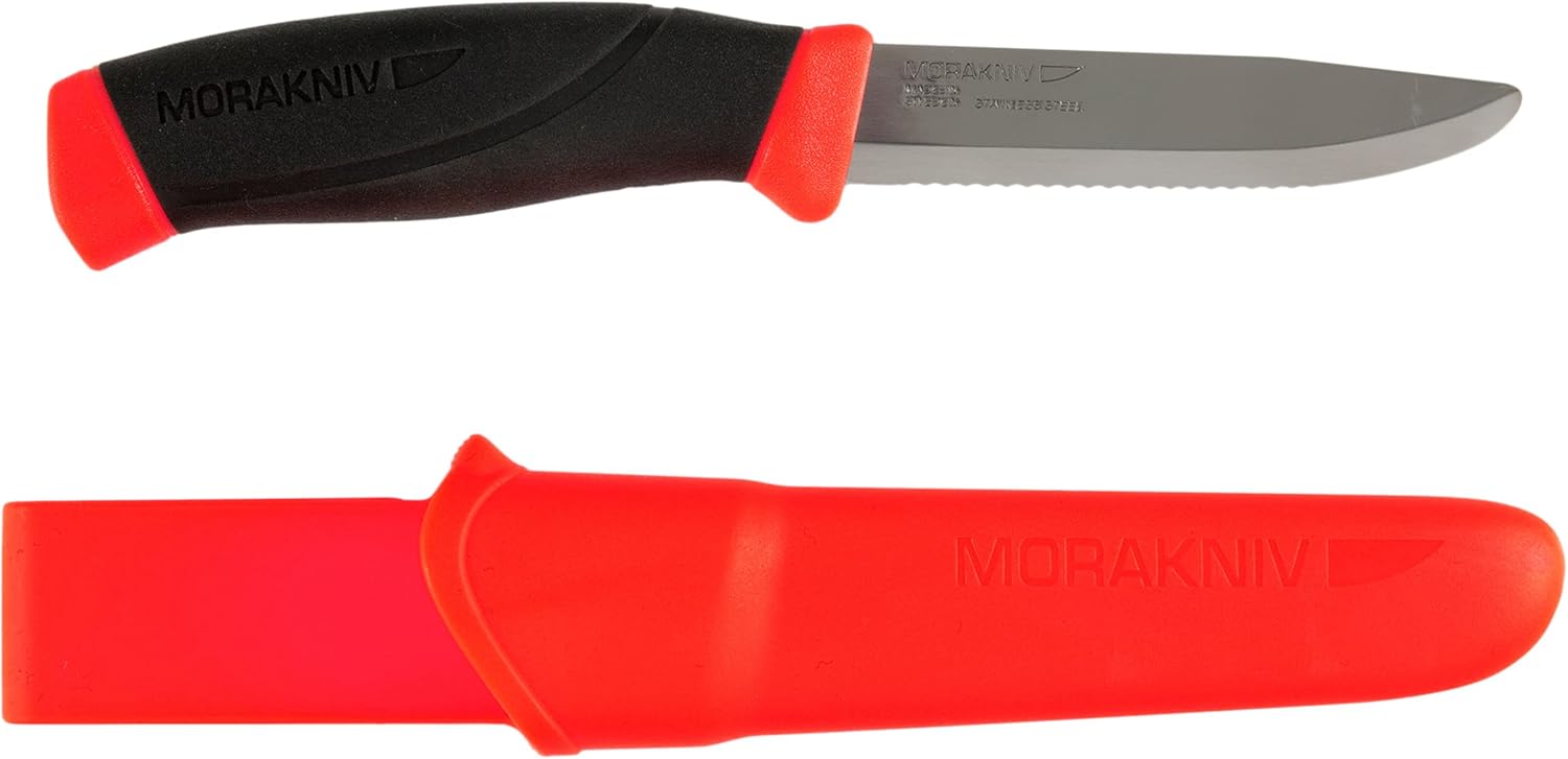 Morakniv Companion F RESCUE - orange/schwarz - Teilwellenschliff - rostfr. Stahl - orange Kunststoffscheide
