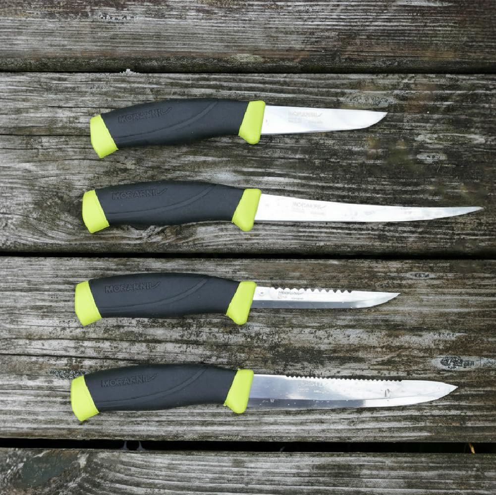 Morakniv Companion Fischfiletiermesser aus Edelstahl mit Scheide, schwarz/gelb, 15.5 cm — Ansicht 2