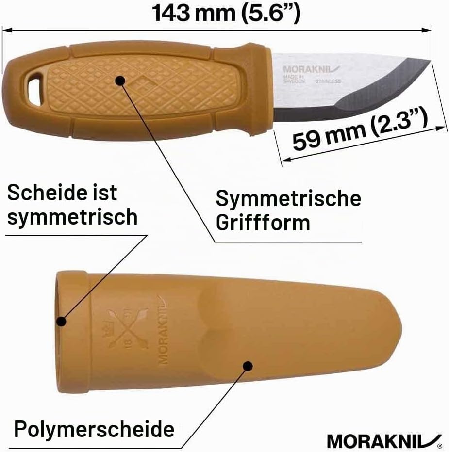 Morakniv Eldris Outdoormesser mit Gelbem Kunststoffgriff, Mehrfarbig, One Size, 1012369410 — Ansicht 2