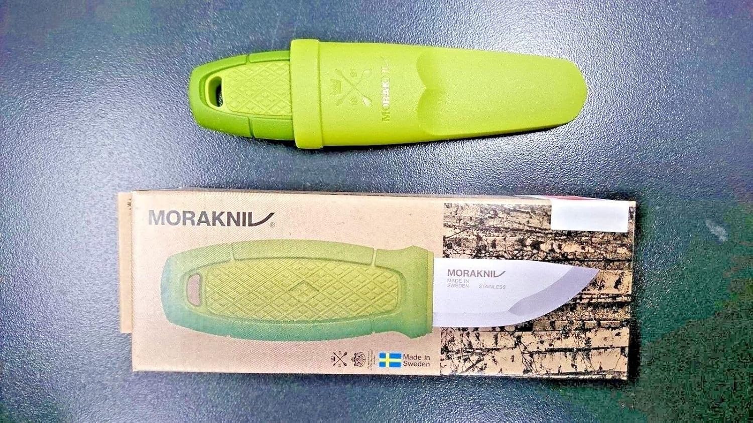 Morakniv Eldris Outdoormesser mit Grünem Kunststoffgriff, Mehrfarbig, One Size, 1012369310 — Ansicht 2