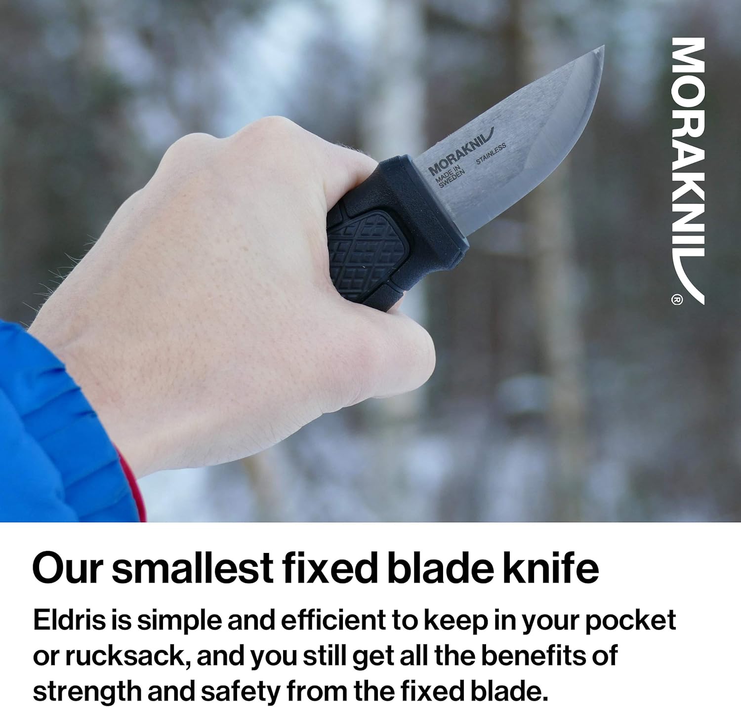 Morakniv Eldris Outdoormesser mit Rotem Kunststoffgriff, Mehrfarbig, One Size, 1012369210 — Ansicht 3