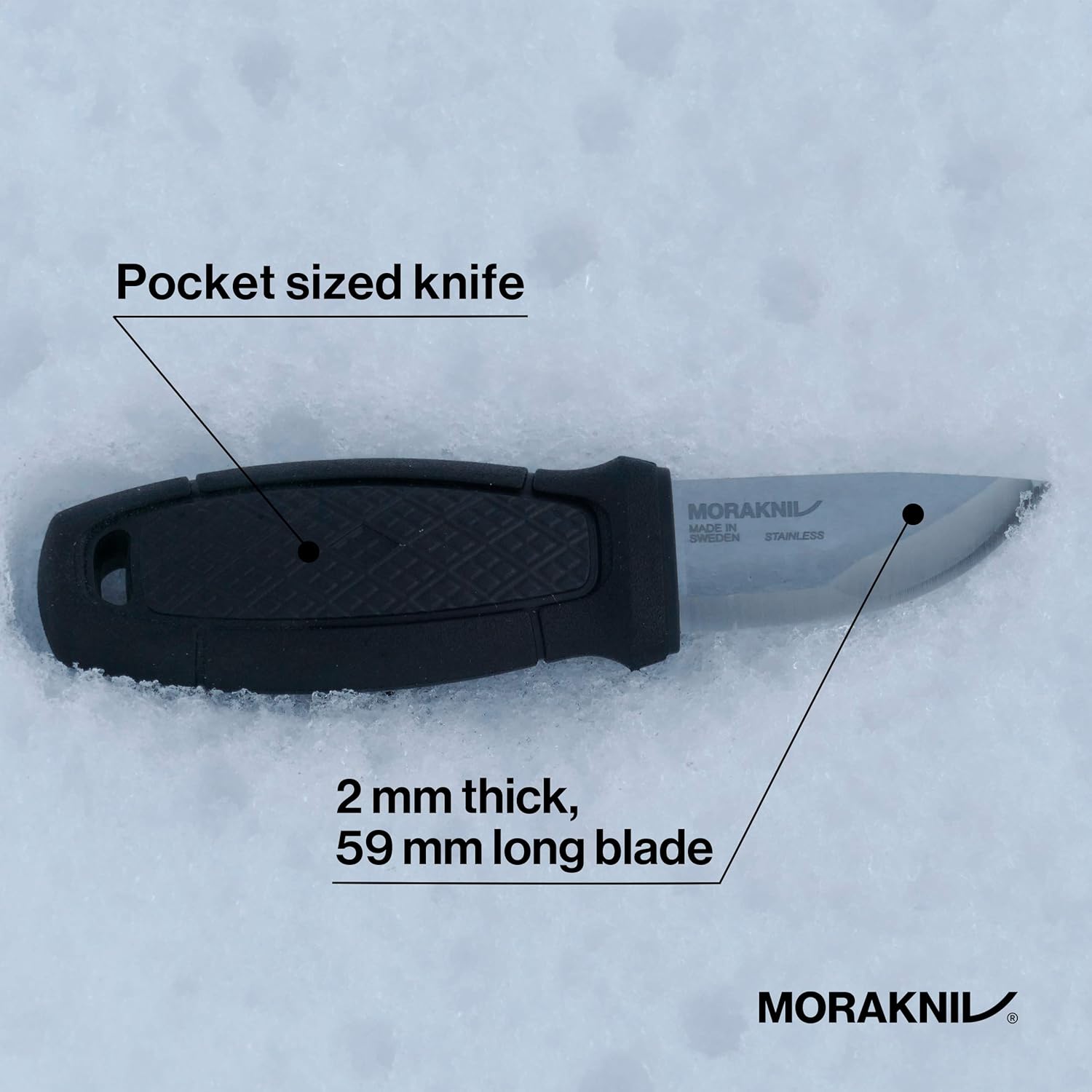 Morakniv Eldris Outdoormesser mit Rotem Kunststoffgriff, Mehrfarbig, One Size, 1012369210 — Ansicht 4