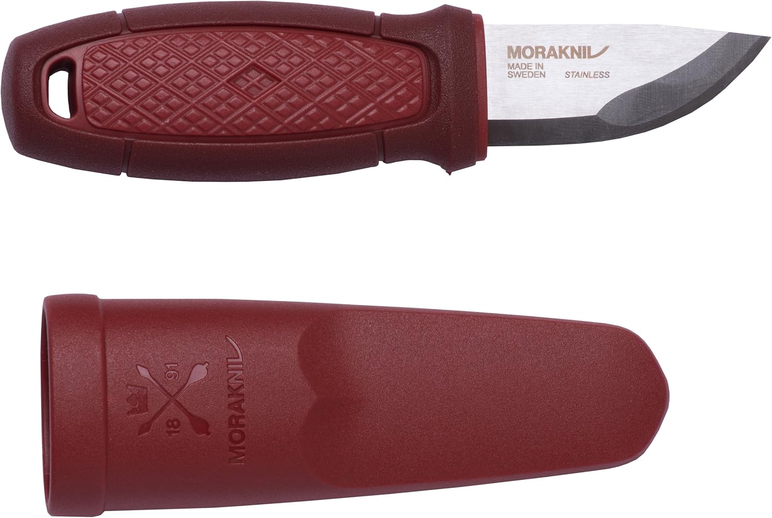 Morakniv Eldris Outdoormesser mit Rotem Kunststoffgriff, Mehrfarbig, One Size, 1012369210