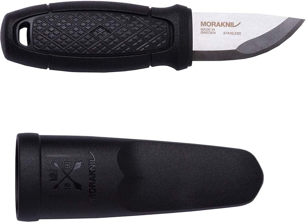 Morakniv Erwachsene Mora ELDRIS, Neck-Knif, Sandvik-Stahl 12C27, rostfrei, schwarzer Kunststoffgriff, Kunststofscheide, Mehrfarbig, One Size M-12647