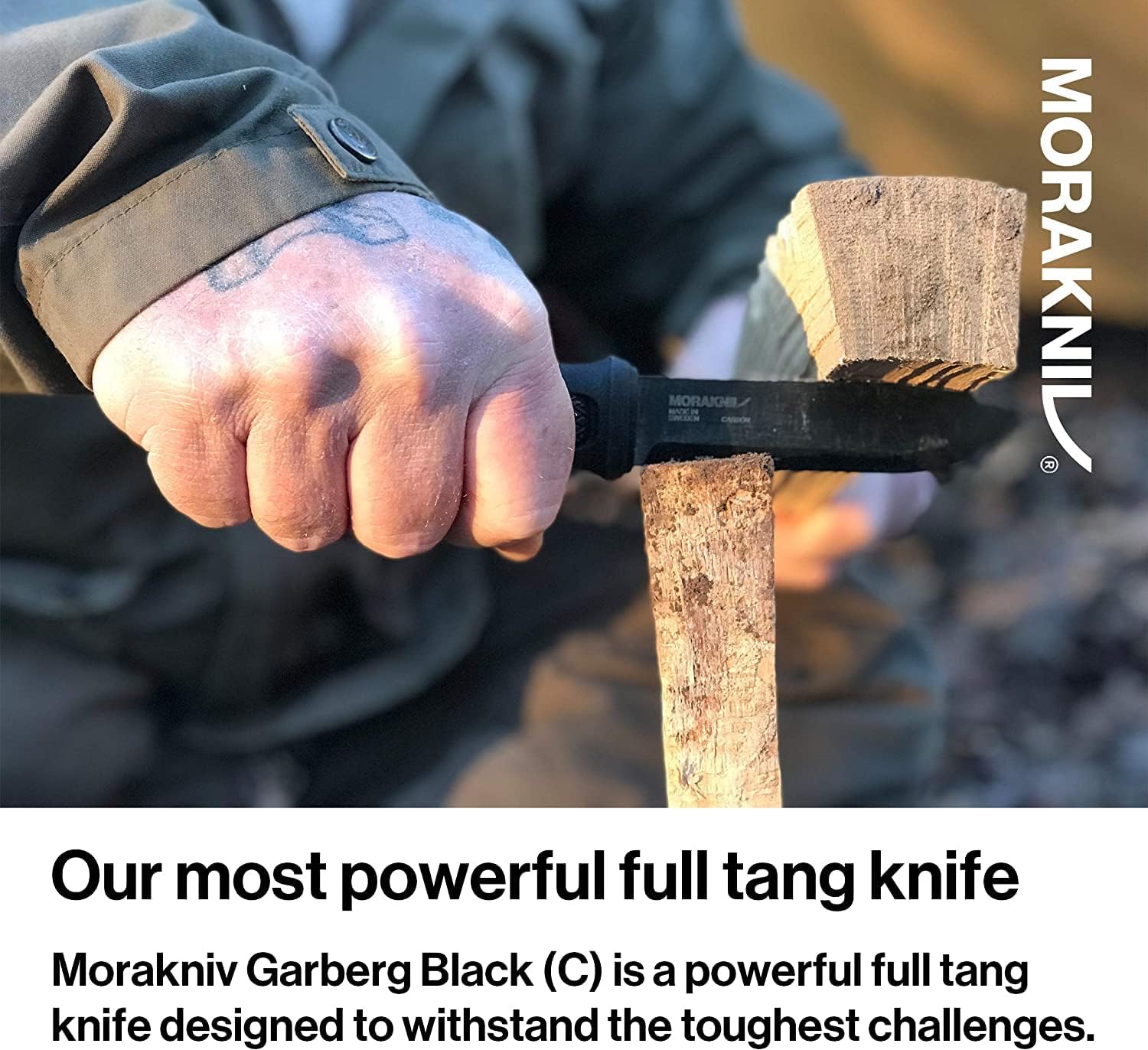 Morakniv Garberg |13147| Outdoormesser, Kohlenstoffstahl, Gürtelmesser, Griff: Polyamid, mit Messerschutz scharfes Messer für Outdoor Liebhaber, Abenteuer, Camping — Ansicht 2