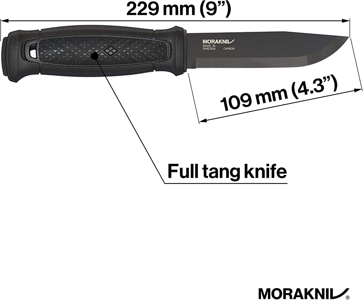 Morakniv Garberg |13147| Outdoormesser, Kohlenstoffstahl, Gürtelmesser, Griff: Polyamid, mit Messerschutz scharfes Messer für Outdoor Liebhaber, Abenteuer, Camping — Ansicht 3