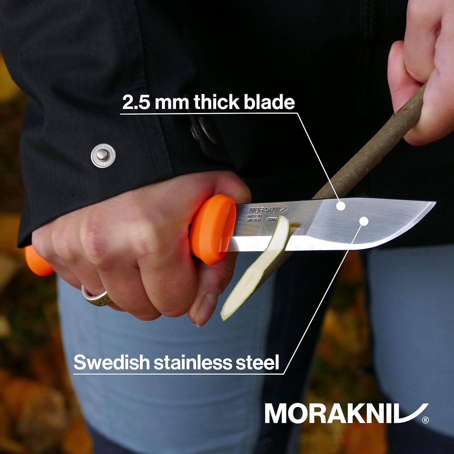 Morakniv Gürtelmesser 2000 Orange, rostfreier Stahl, orange/schwarzer Kunststoff-Griff, Kunststoff-Scheide — Ansicht 4