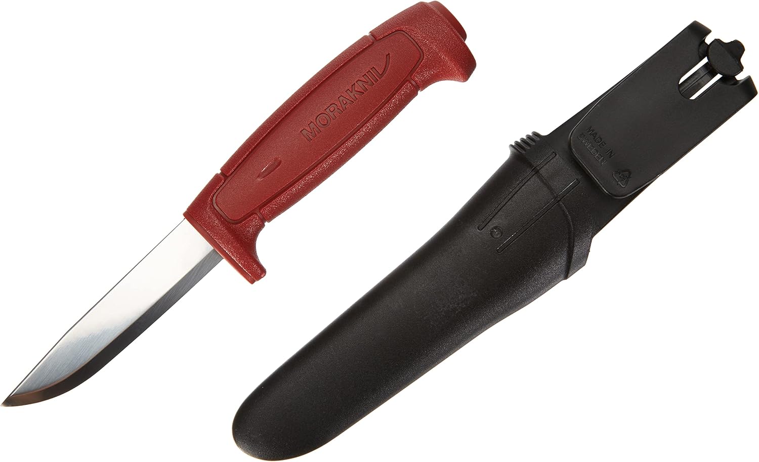 Morakniv Gürtelmesser - BASIC 511 - Carbonstahl Klinge - nicht rostfrei - roter Kunststoffgriff - Kunststoff Scheide (Packung mit 2) — Ansicht 2