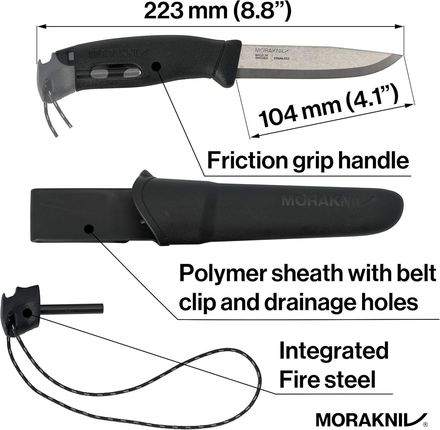 Morakniv Gürtelmesser Companion Spark schwarz — Ansicht 2