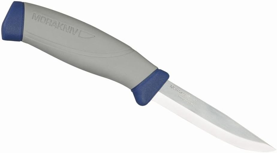 Morakniv Gürtelmesser HIGHQ - Stahl Sandvik 12C27 - grau blauer Griff - graue Kunststoff Köcherscheide