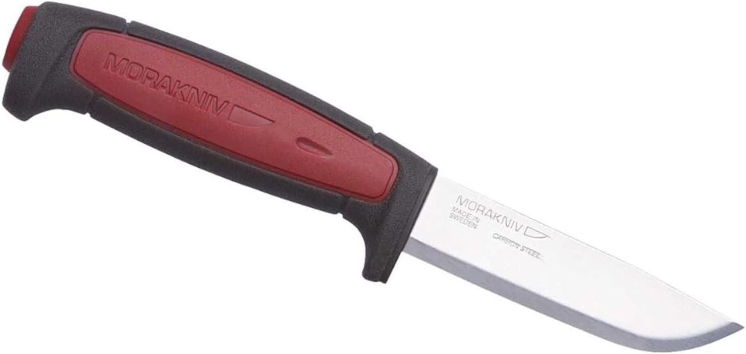 Morakniv Gürtelmesser PRO C - nicht rostfreier Carbonstahl - TPE gummigriff - Fingerschutz - graue Kunststoffscheide