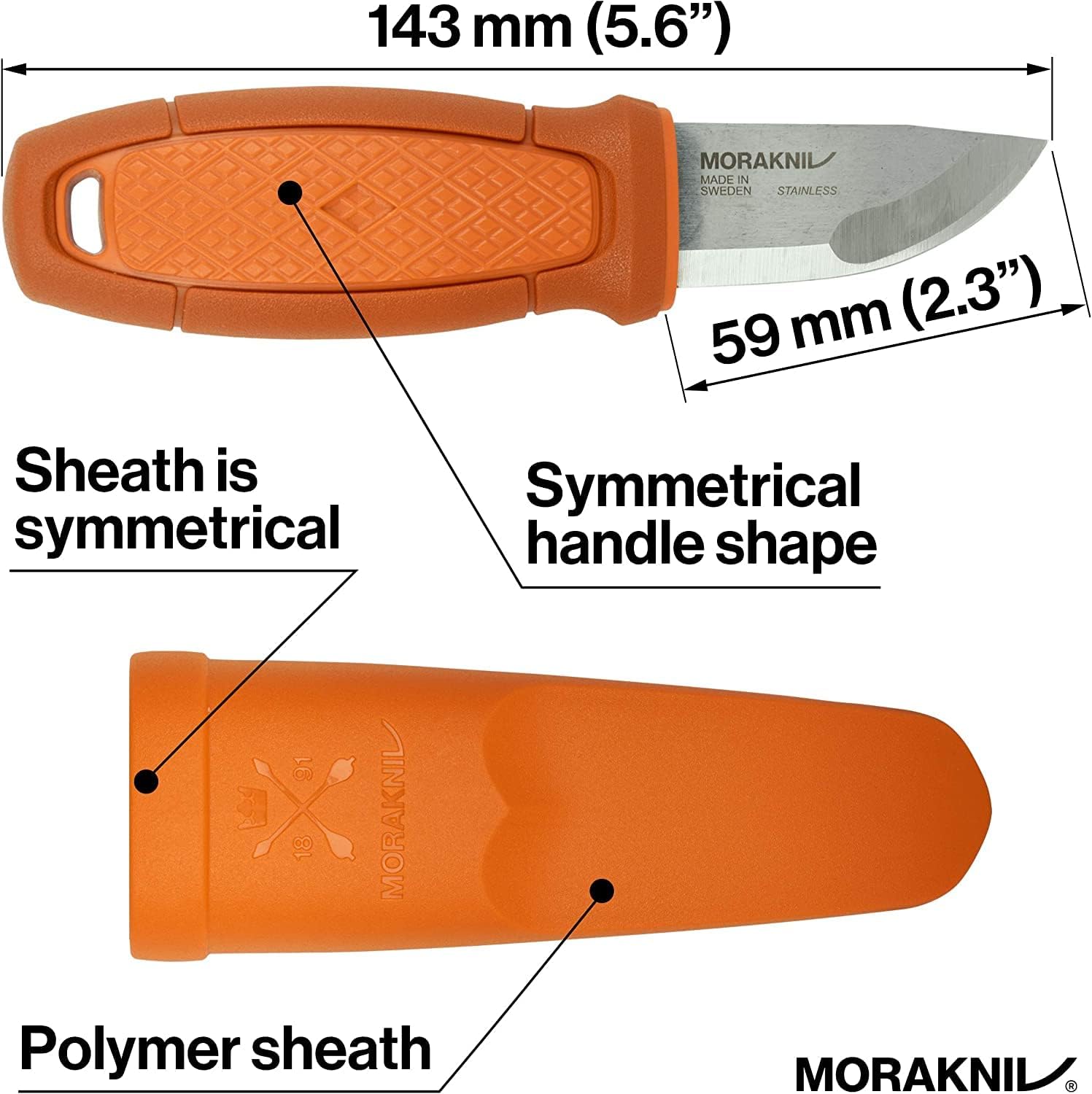 Morakniv Handgelenk-Set ELDRIS und FIRE STARTER, Burnst Orange — Ansicht 3