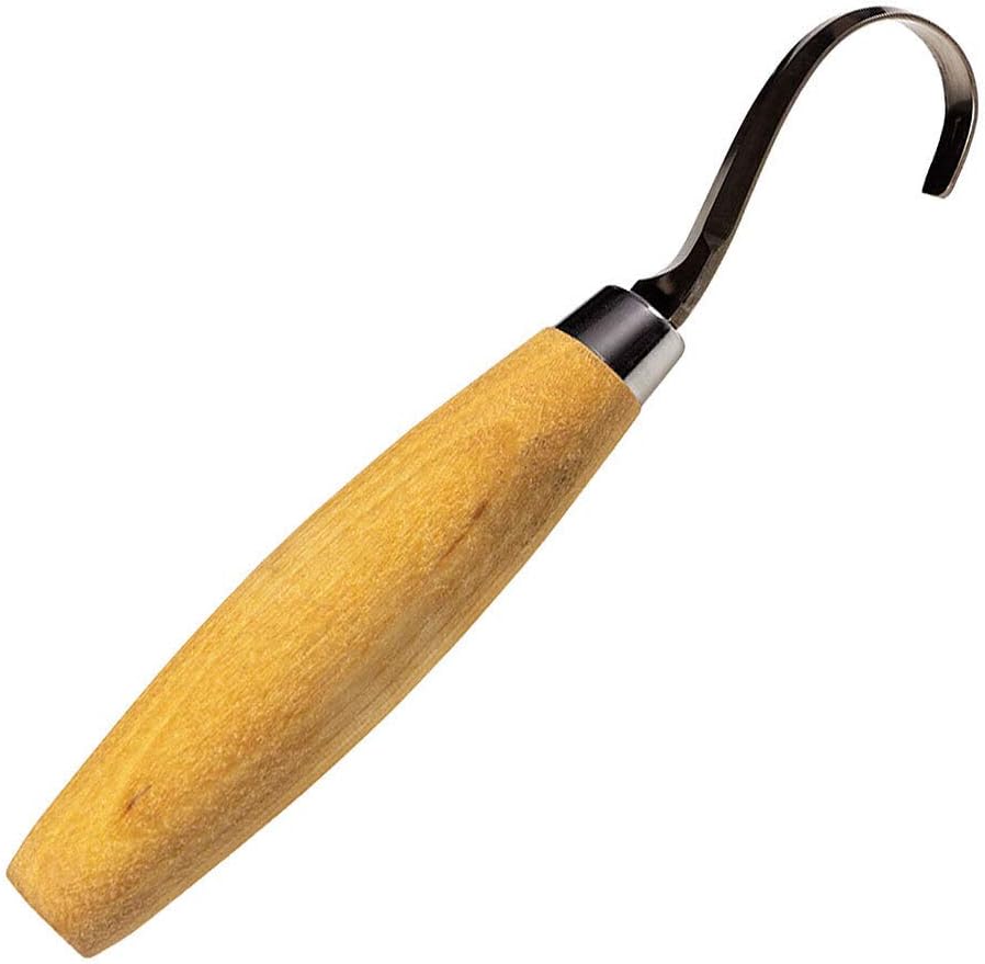 Morakniv Hook Knife 164 Left |13444| Schälmesser, Edelstahl, Schnitzmesser, Griff: Birken Holz, scharfes Messer für Baster, Dekoration,Kunst, Handwerk, manche : bouleau naturel, lame : 52mm