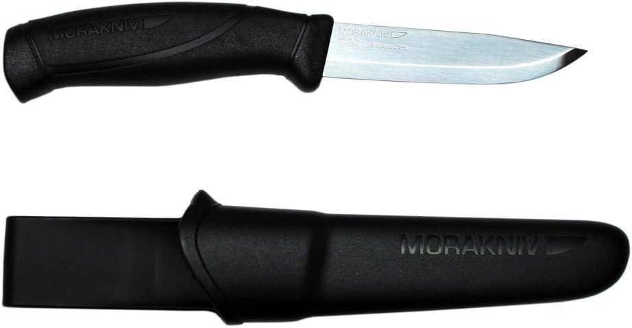 Morakniv Jagdmesser Companion MG, Edelstahl, Robust, Wiederverwendbar, Scheide, Drop Point, Skandinavisch, Schwarz