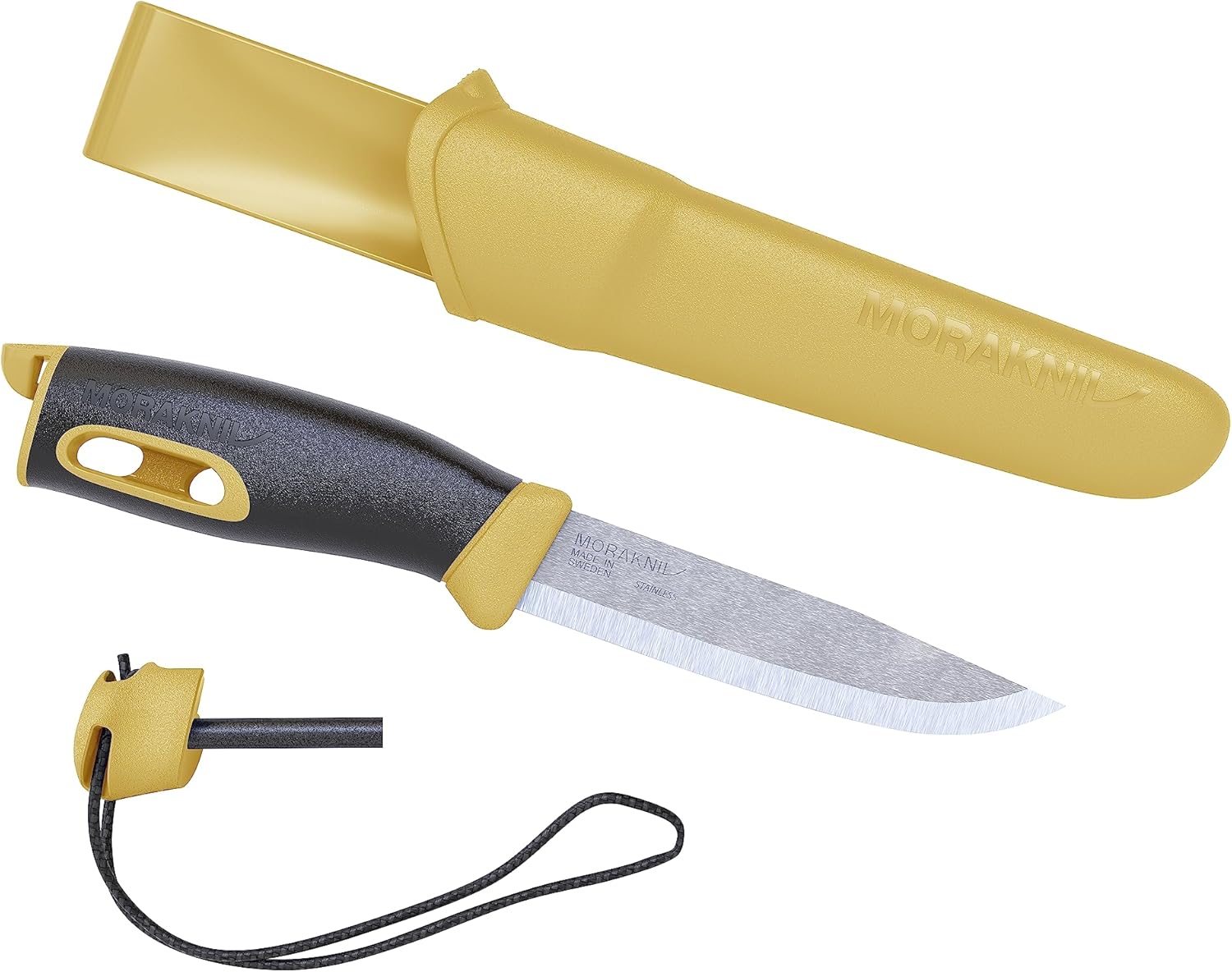 Morakniv Jaune MorakAuswahl Companion Spark Messer, fest, Unisex, Erwachsene, Griff, Klinge: 104 mm, Gelb, Lame : 104mm