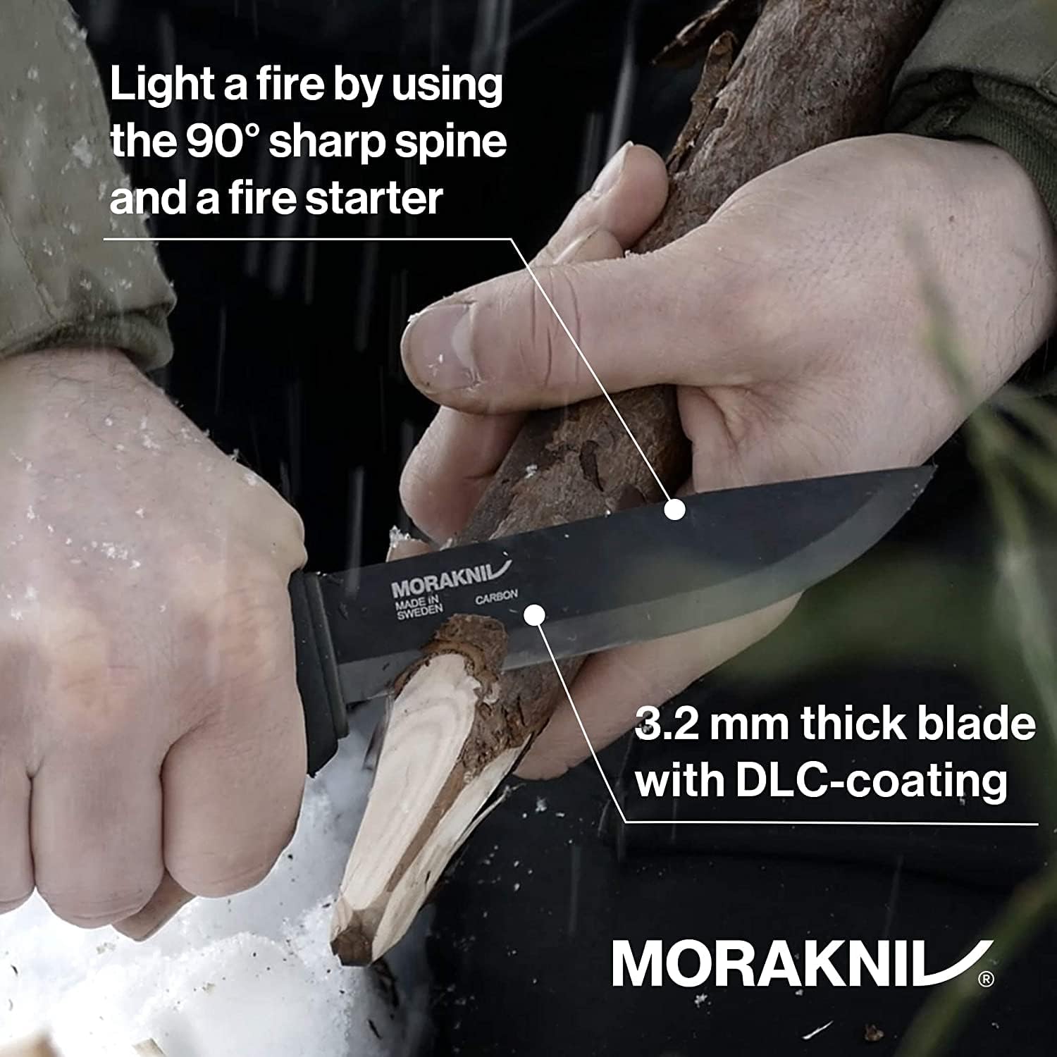 Morakniv M-12490 Outdoormesser Bushcraft Schwarz Campingmesser, 10.8cm — Ansicht 2