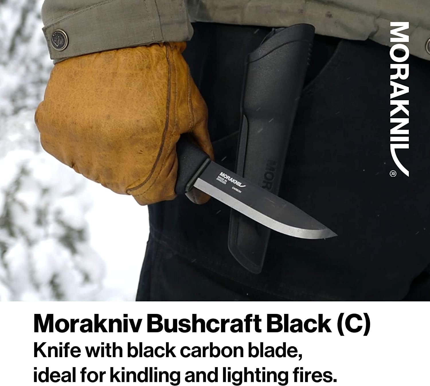 Morakniv M-12490 Outdoormesser Bushcraft Schwarz Campingmesser, 10.8cm — Ansicht 4