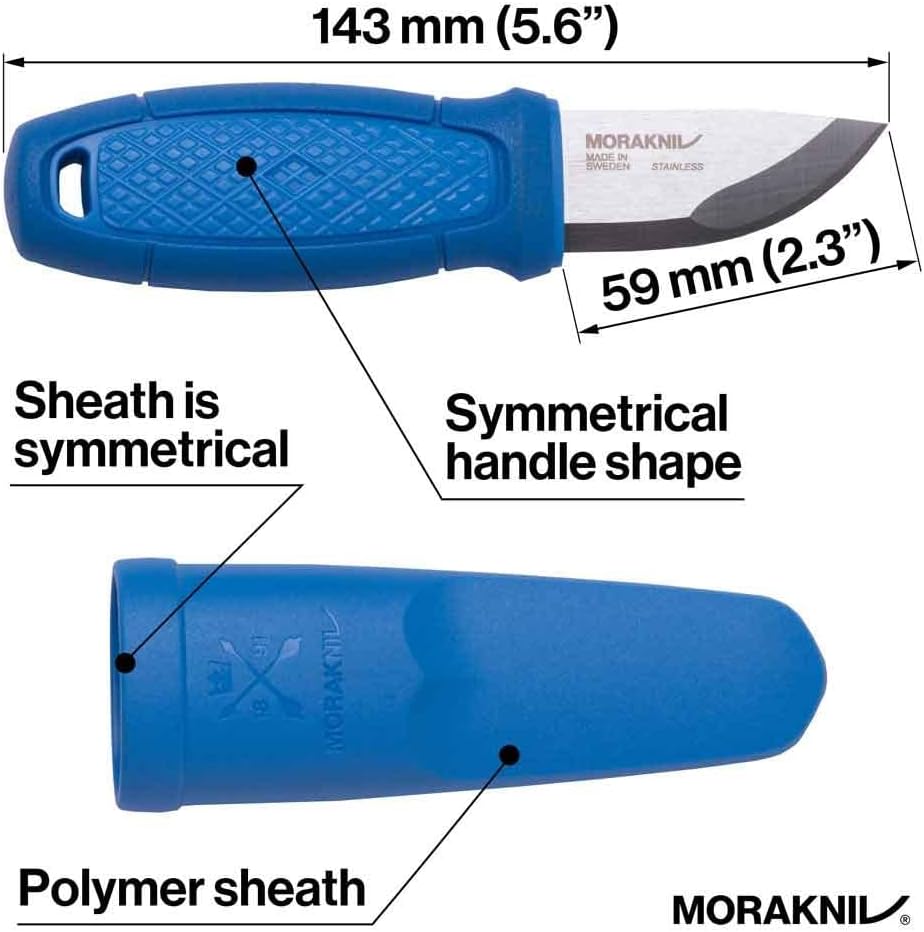 Morakniv M-12649 mit Blauem Kunststoffgriff Eldris Outdoormesser, Mehrfarbig, One Size — Ansicht 2