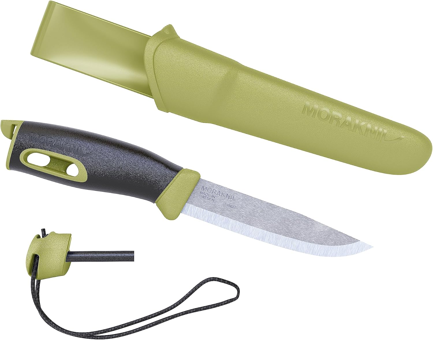 Morakniv M-13570 Unisex Vert MorakAuswahl Companion Spark Messer, fest, Erwachsene, Griff, Klinge 104 mm, Lame : 104mm