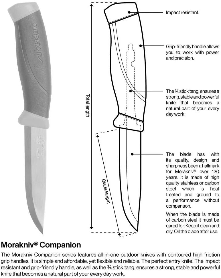 Morakniv,M11827,Companion AA8Messer mitEdelstahlklinge, abrutschfestem Griffin Olive-schwarz und Messerholster mitGürtelclip, Grün — Ansicht 3
