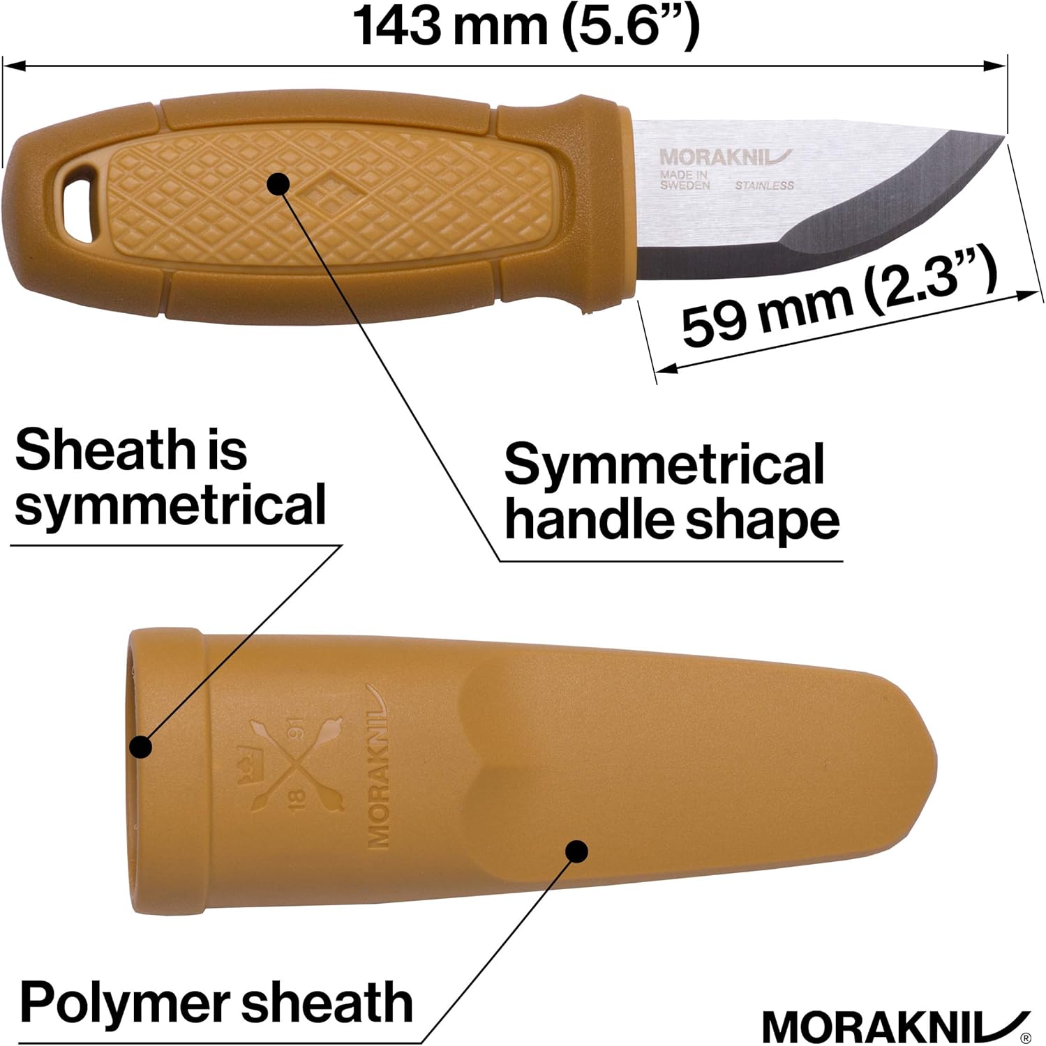 Morakniv Messer ELDRIS Neck Knife gelb — Ansicht 3
