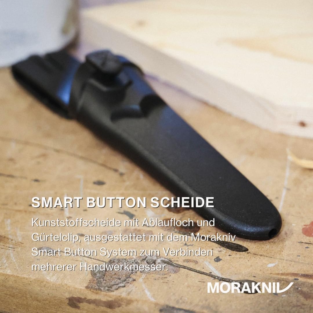 Morakniv Messer mit Scheide für Handwerker - 2-Pack Rot - Basic 511 C - Mora Messer Feststehende Klinge aus Kohlenstoffstahl - 2,0 mm - Hergestellt in Schweden - Outdoormesser feststehend — Ansicht 3
