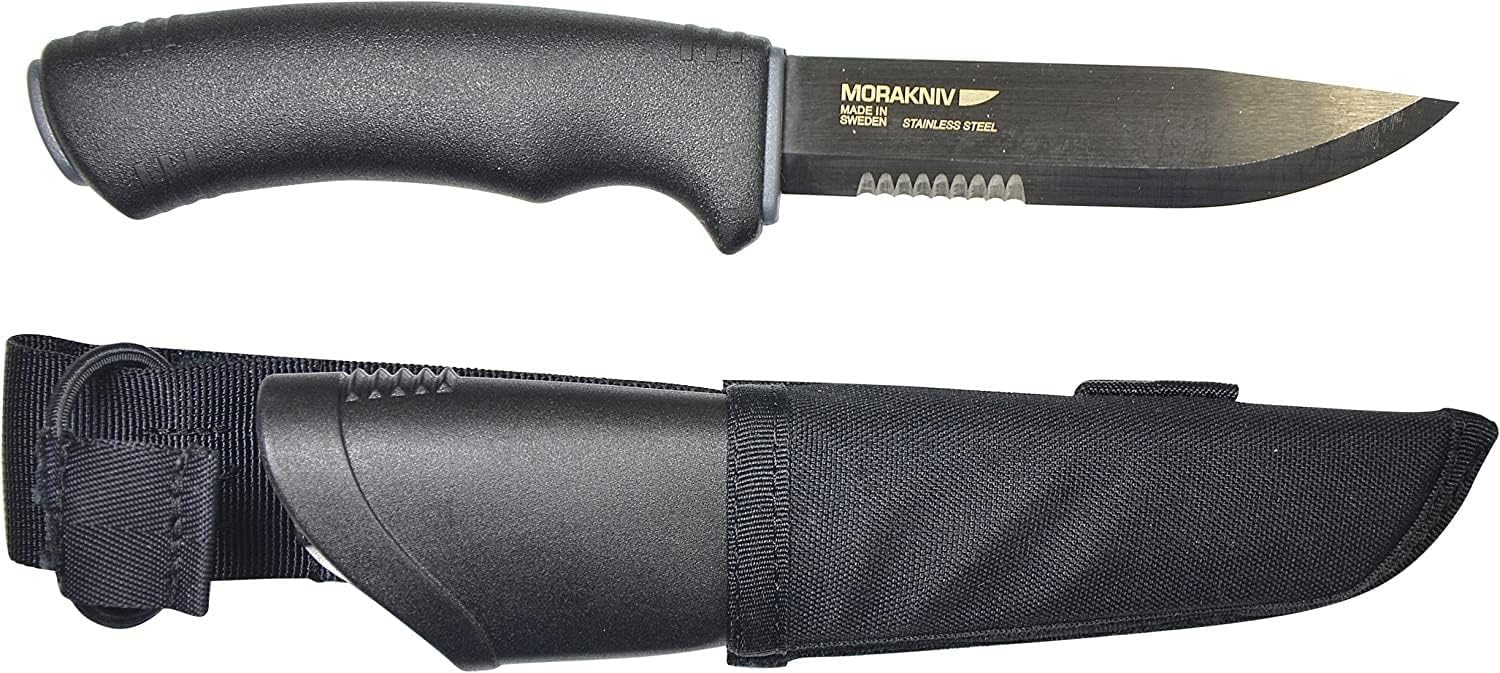 Morakniv Messer Mora Gürtelmesser Bushcraft Black SRT, Mehrfarbig, One Size, 1010284310