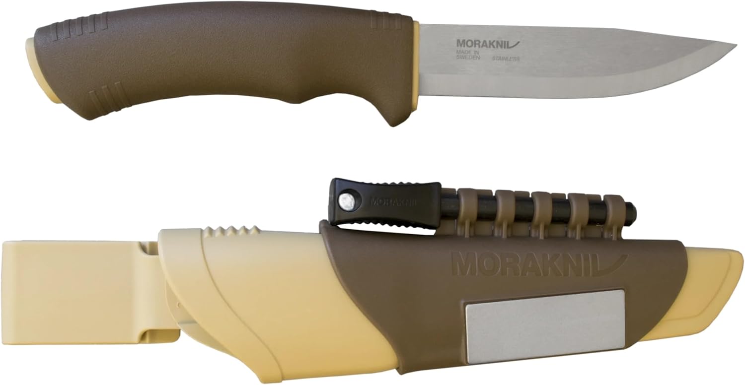 Morakniv Mora Bushcraft Survival Desert Outdoormesser mit Feuerstarter Diamantschärfer und Gürtelscheide M-13033