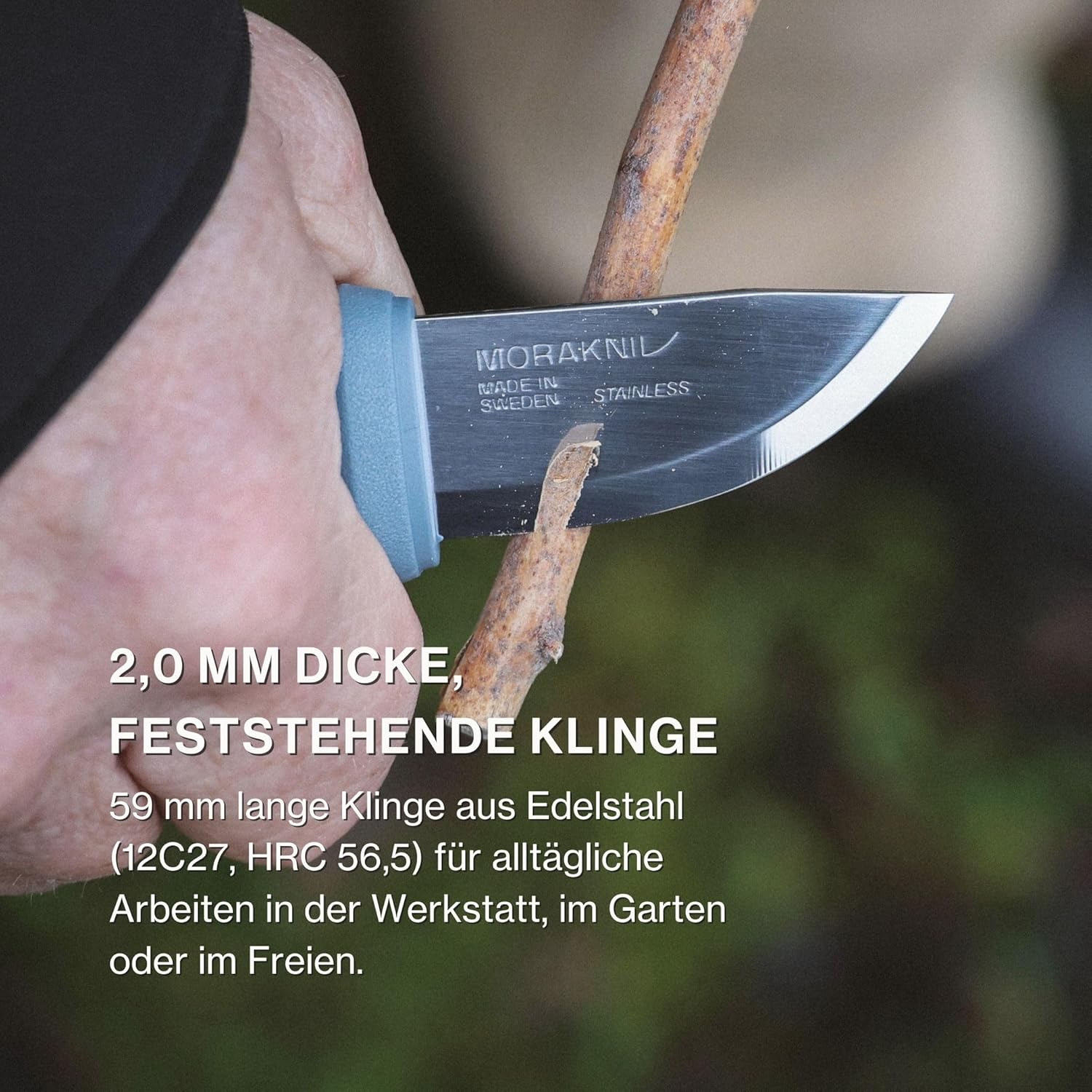 Morakniv Outdoor Messer Eldris Light Duty mit Scheide - 2 mm aus Schwedischem Edelstahl - 59 mm lang Klinge - Made in Sweden Messer Outdoor Feststehende Klinge — Ansicht 2