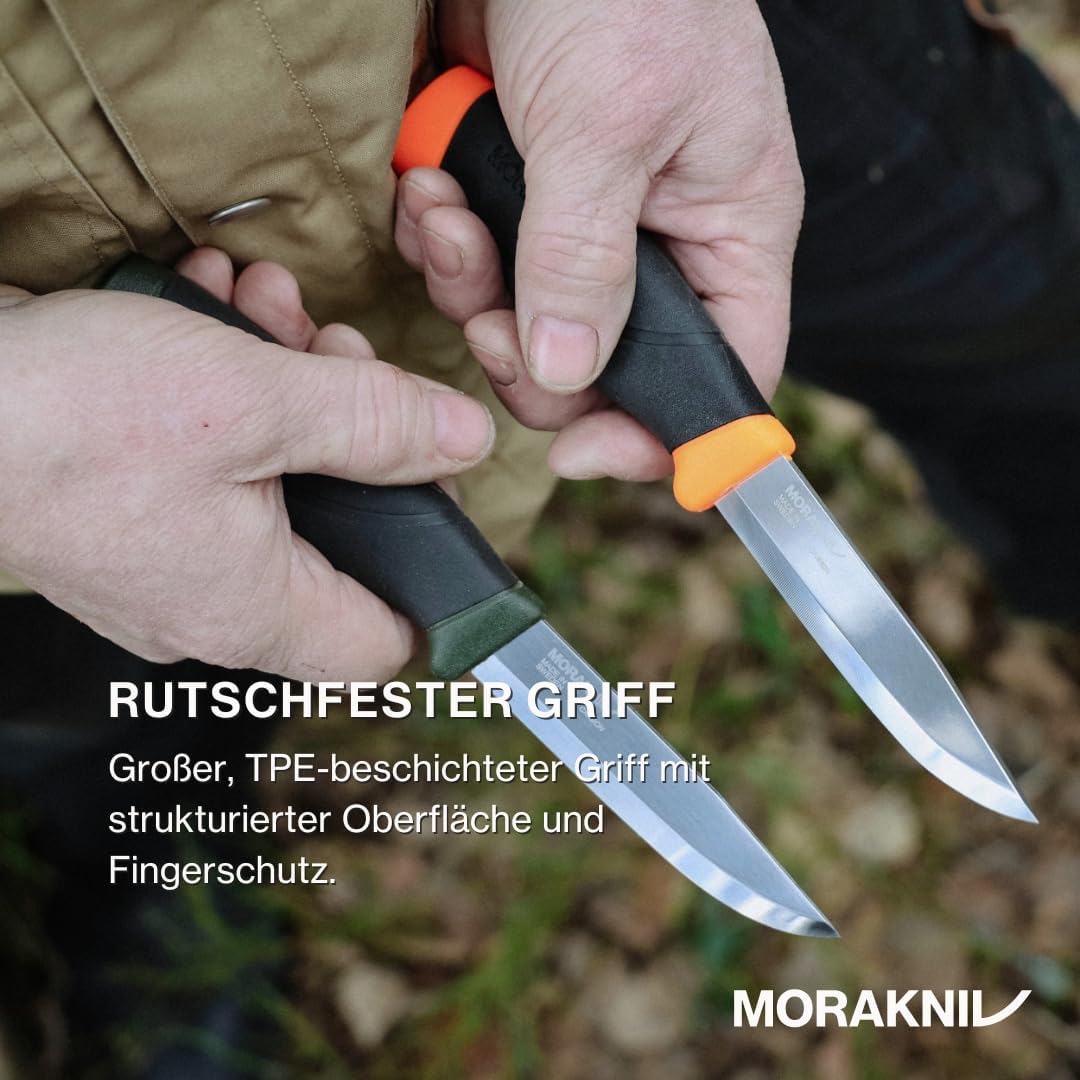 Morakniv Outdoor Messer mit Scheide - 2-Pack Grün/Orange - Mora Companion HeavyDuty C - 3,2 mm - Jagdmesser Feststehende Klinge aus Kohlenstoffstahl - Hergestellt in Schweden - Survival Messer — Ansicht 5