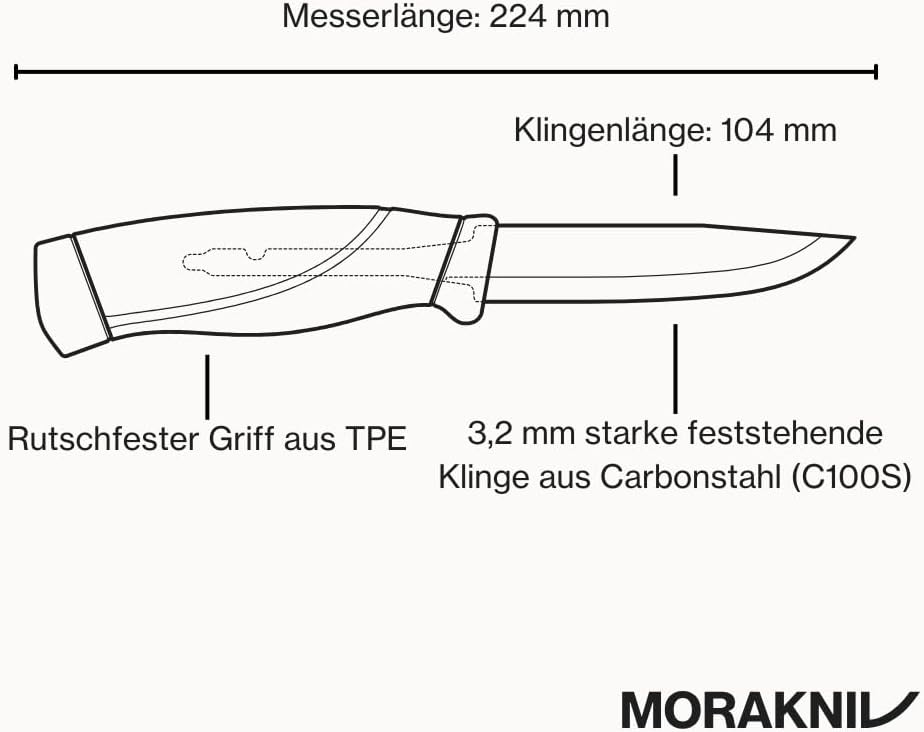 Morakniv Outdoor Messer mit Scheide - 2-Pack Grün/Orange - Mora Companion HeavyDuty C - 3,2 mm - Jagdmesser Feststehende Klinge aus Kohlenstoffstahl - Hergestellt in Schweden - Survival Messer — Ansicht 6