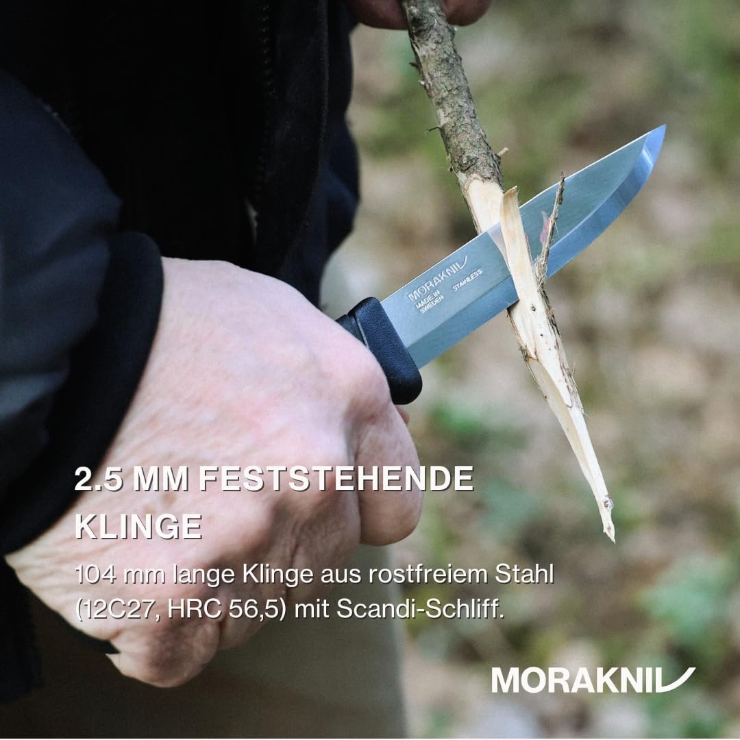 Morakniv Outdoor Messer mit Scheide - Mora Companion S - 2-Pack - Jagdmesser Feststehende Klinge aus Edelstahl - 2,5 mm - Hergestellt in Schweden - Survival Messer für Camping & Jagd — Ansicht 2