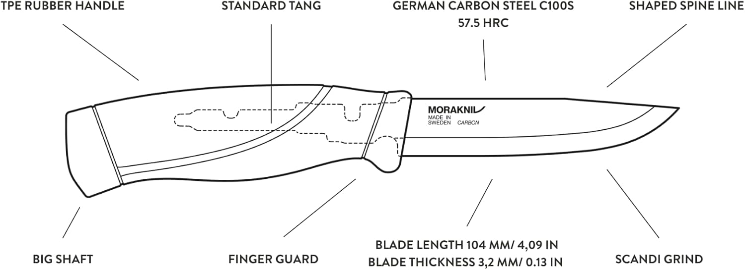 Morakniv Outdoor Messer - Universalmesser mit Köcher, Klingenlänge 104mm — Ansicht 4