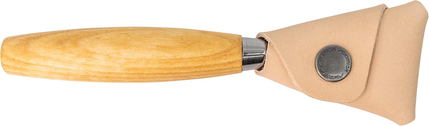 Morakniv Schnitzmesser 164 für Rechtshänder mit Birkenholzgriff - Löffelschnitzmesser aus schwedischem Edelstahl mit Lederscheide - 164 mm - Profi Schnitzmesser Erwachsene - Made in Sweden — Ansicht 2