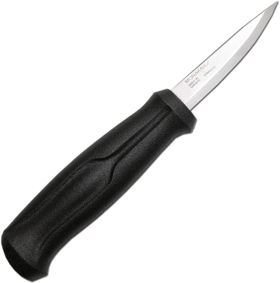 Morakniv Wood Carving Basic, Holz- und Kerbschnitzmesser aus Edelstahl, M-12658, Schwarz — Ansicht 3